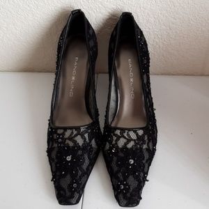 Bandolino Beaded Black Heels
